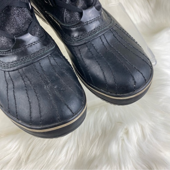 SOREL GLITTER LACEUP WINTER BOOTS COLOR BLACK SIZE 10 WOMAN - Picture 6 of 11